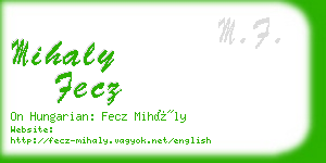 mihaly fecz business card